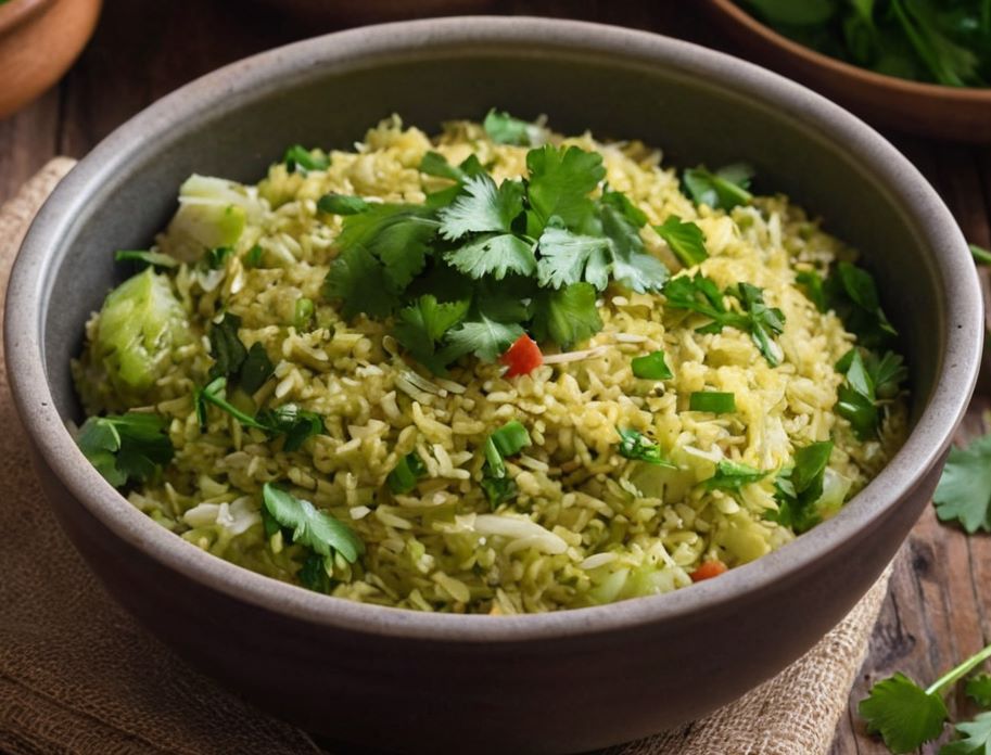 Cabbage Palak Galho ( Naga Khichidi)